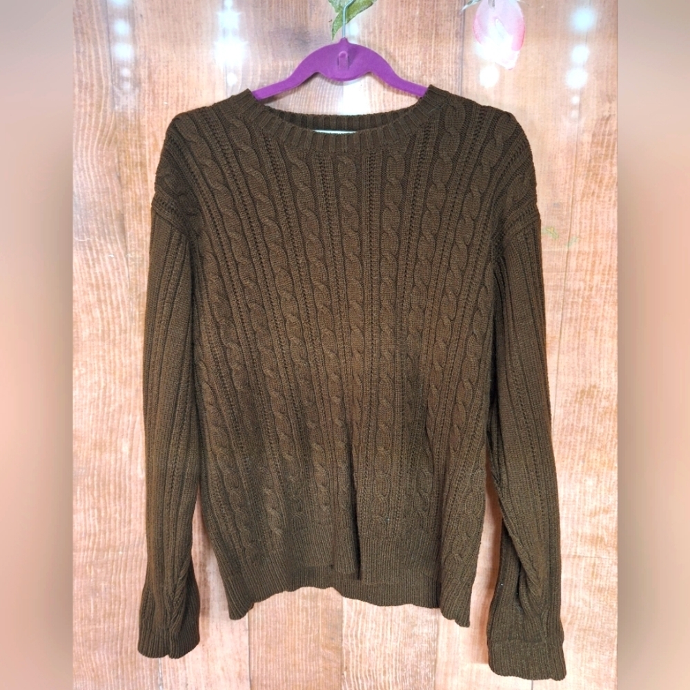 BAXTER WELLS SIZE MEDIUM BROWN KNIT SWEATER
